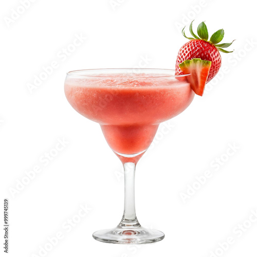 Strawberry Daiquiri Cocktail, isolated, transparent background, no background. PNG.