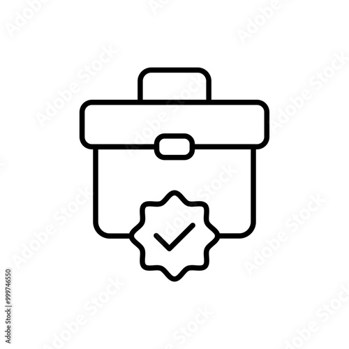 Employment contract outline icons, minimalist vector illustration ,simple transparent graphic element .Isolated on white background