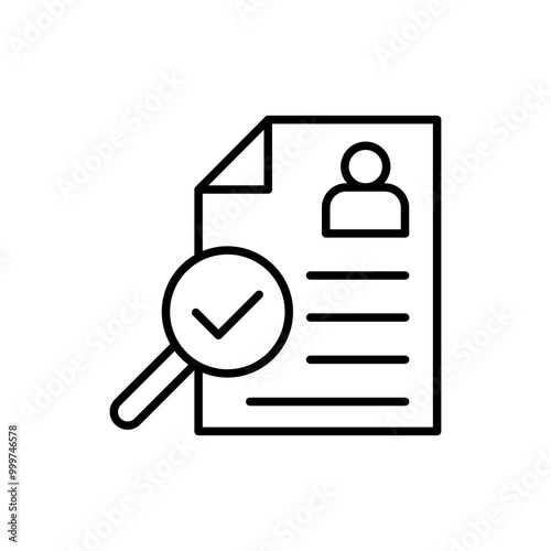Employment contract outline icons, minimalist vector illustration ,simple transparent graphic element .Isolated on white background