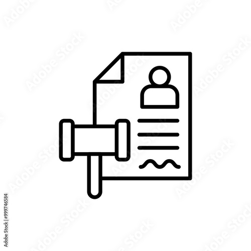 Employment contract outline icons, minimalist vector illustration ,simple transparent graphic element .Isolated on white background