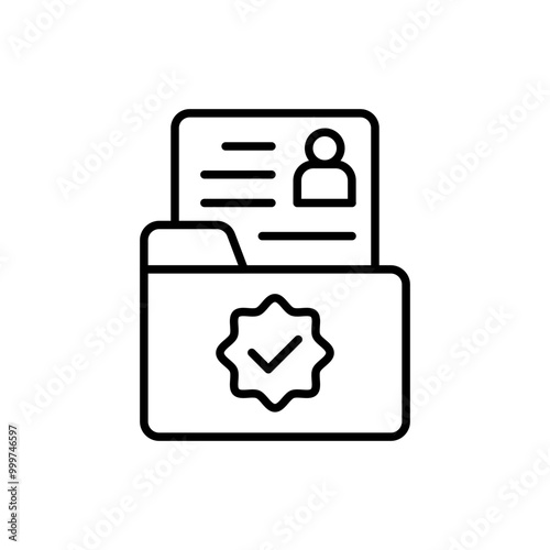 Employment contract outline icons, minimalist vector illustration ,simple transparent graphic element .Isolated on white background