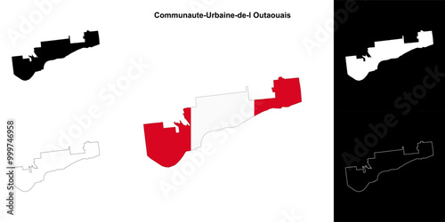 Communaute-Urbaine-de-l Outaouais (Quebec) outline map set photo