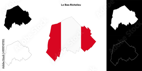 Le Bas-Richelieu (Quebec) outline map set