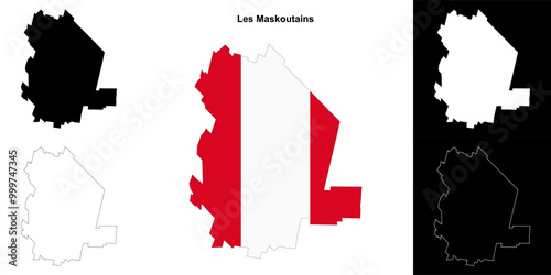 Les Maskoutains (Quebec) outline map set