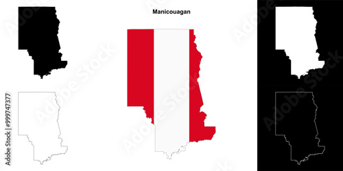 Manicouagan (Quebec) outline map set photo