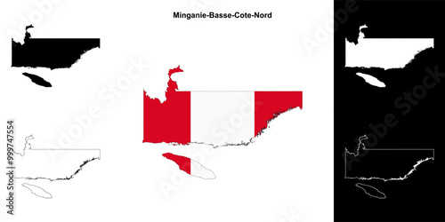 Minganie-Basse-Cote-Nord (Quebec) outline map set photo