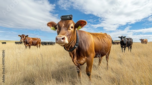 Cattle with Technology in a Field