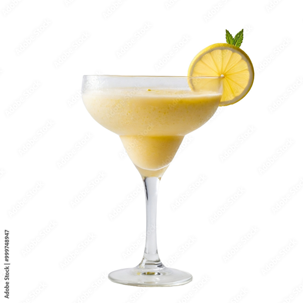 Lemon Frozen Daiquiri Cocktail, isolated, transparent background, no background. PNG. Lemon Frozen Daiquiri Cocktail, isolated, transparent background, no background. PNG.