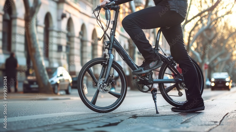Man riding a bicycle in the city Man riding a bicycle in the city