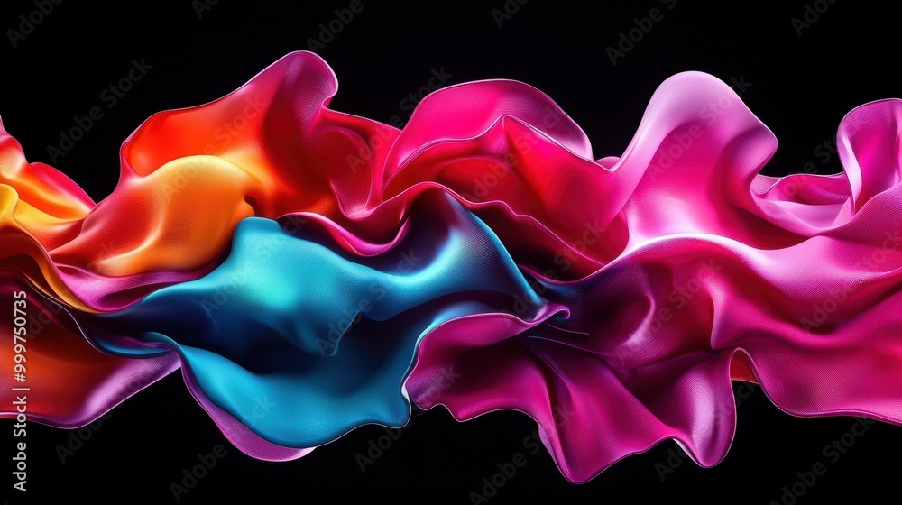 Colorful 3D Fluid Shapes Floating in Space Colorful 3D Fluid Shapes Floating in Space