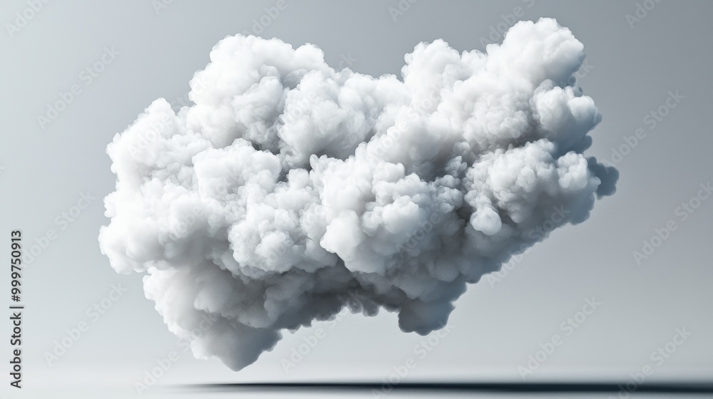 Fluffy White Cloud Isolated on Grey Background Fluffy White Cloud Isolated on Grey Background