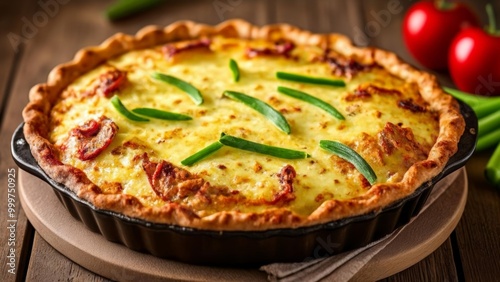  Delicious baked quiche with fresh herbs and tomatoes