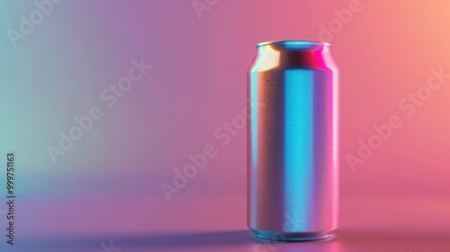 Shiny Aluminum Can on a Vibrant Background
