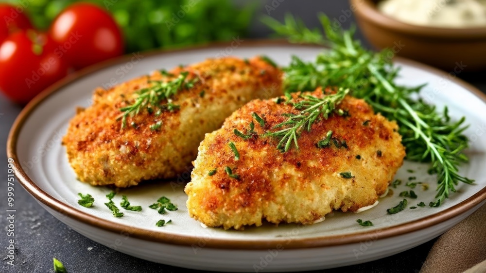 Deliciously baked fish fillets with fresh herbs Deliciously baked fish fillets with fresh herbs