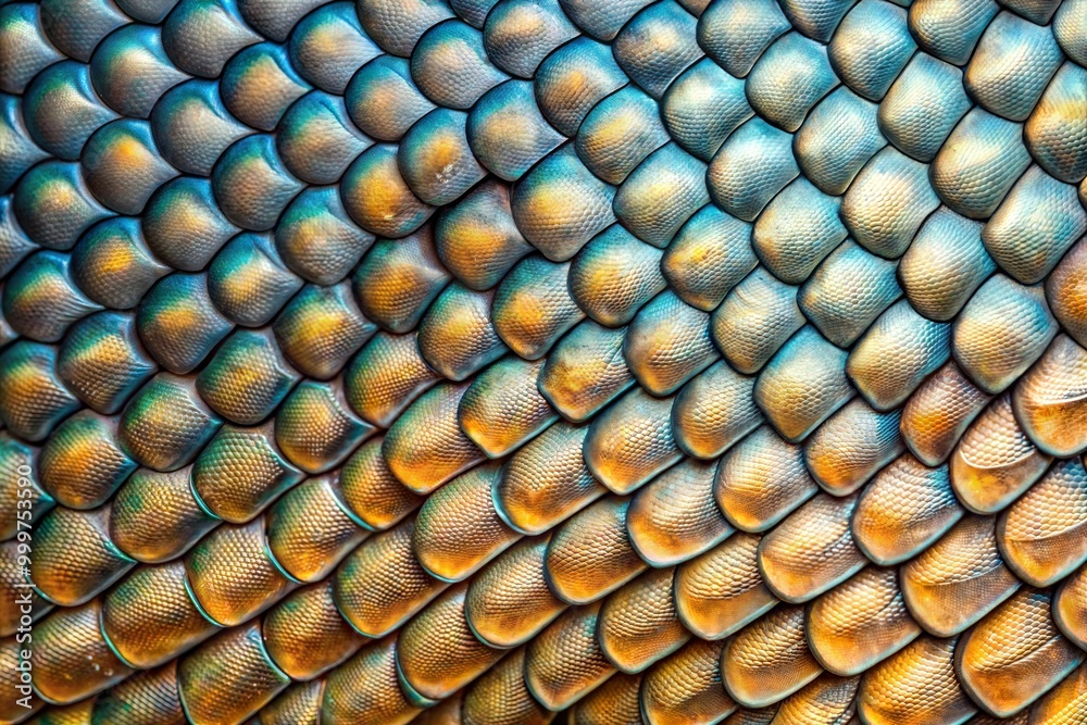 Close-up of iridescent fish scales pattern Close-up of iridescent fish scales pattern