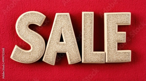 Celebrate the joy of shopping with a glittering sale sign on a soft pink backdrop, perfect for promotions and discounts