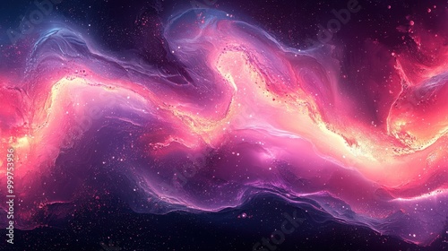 Wallpaper Mural A stunning cosmic scene featuring vibrant pink and purple swirling clouds of gas and stars against a dark backdrop. Torontodigital.ca