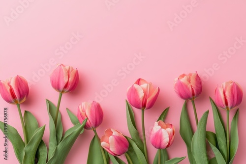 Pink Tulips on Pink.