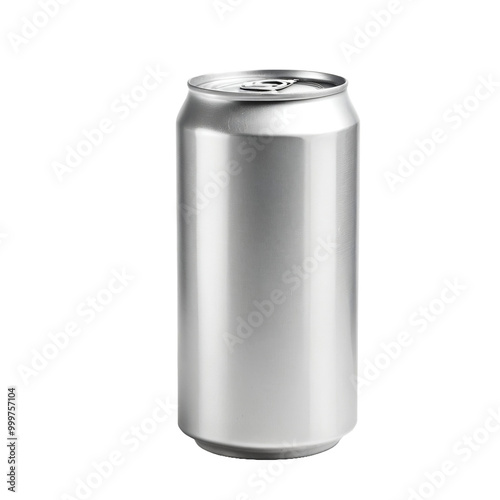 A blank soda can, isolated, transparent background, no background. PNG.