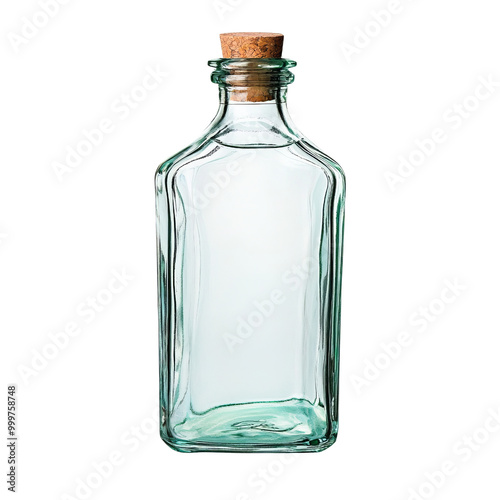 Wallpaper Mural Empty glass bottle with cork, white isolate background Torontodigital.ca