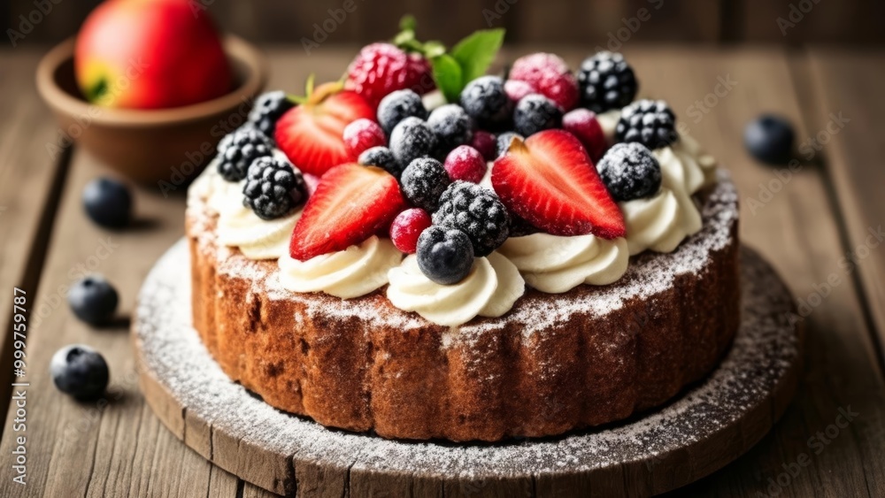 Deliciously fruity dessert ready to be savored Deliciously fruity dessert ready to be savored