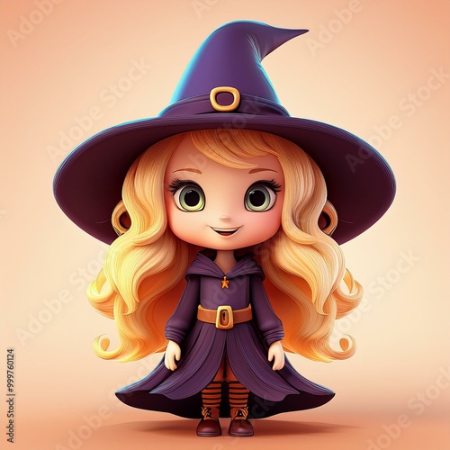 Cute Cartoon Halloween Blon...