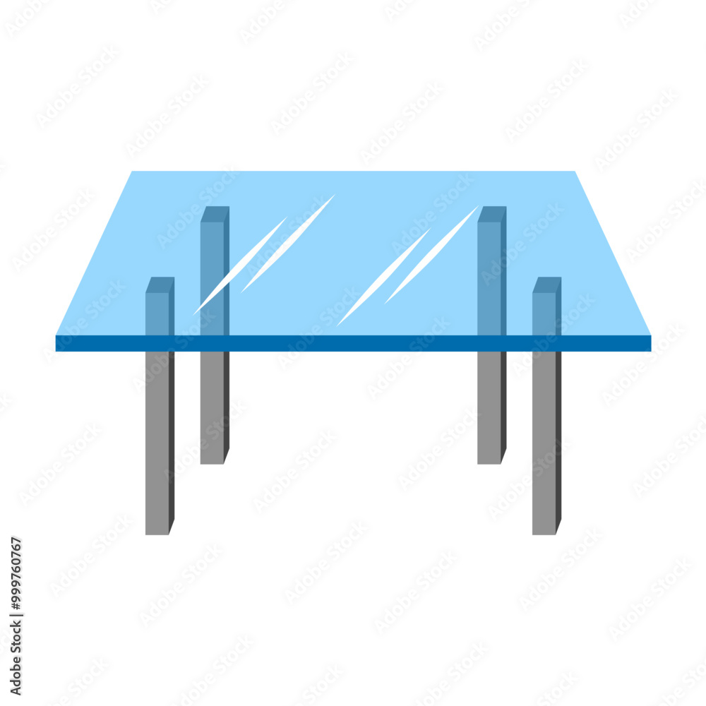 Glass Table Cartoon vector Illustration Glass Table Cartoon vector Illustration