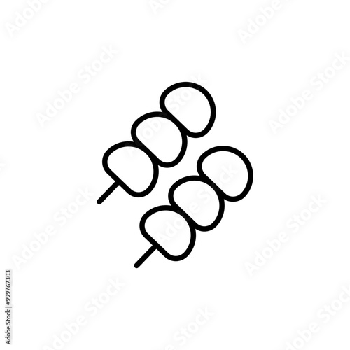 Mochi outline icons, minimalist vector illustration ,simple transparent graphic element .Isolated on white background