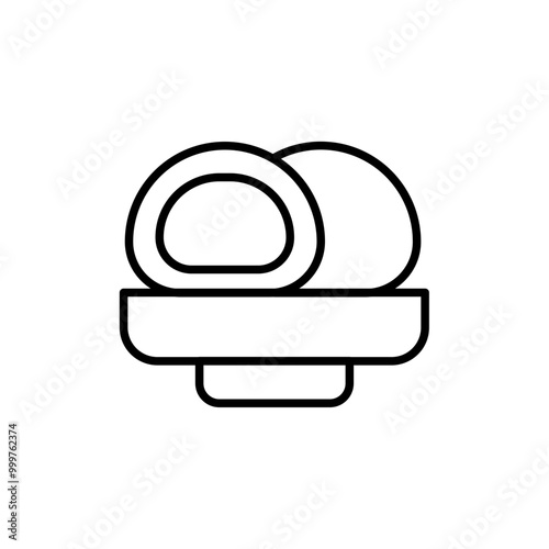 Mochi outline icons, minimalist vector illustration ,simple transparent graphic element .Isolated on white background