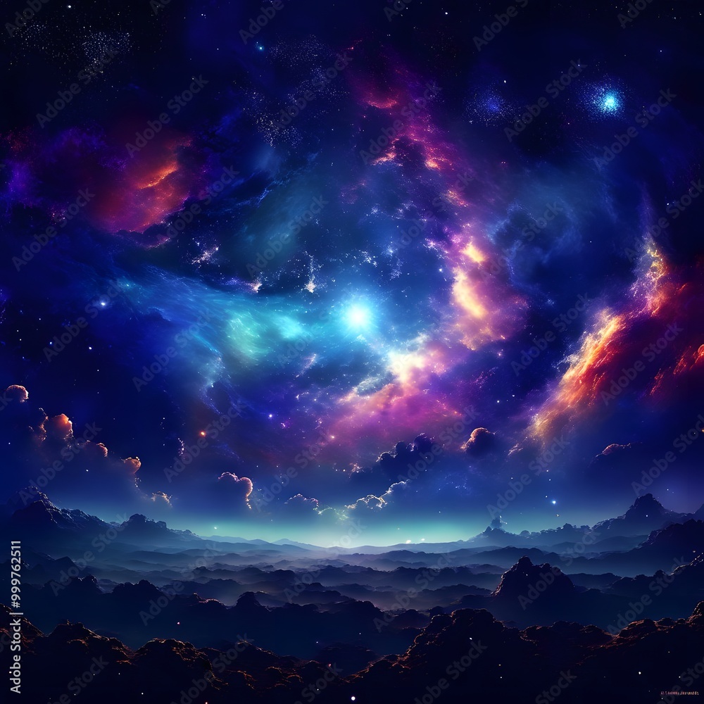 Fototapeta premium sky with stars galaxy view