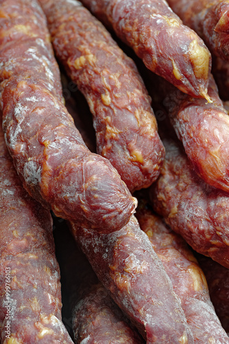 Group of smoked pork sausages