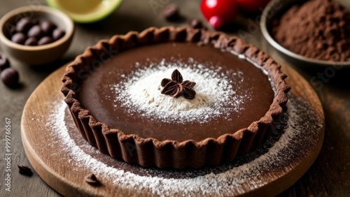  Deliciously decadent chocolate tart ready to be savored