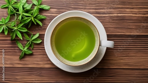  Freshly brewed green tea ready to enjoy