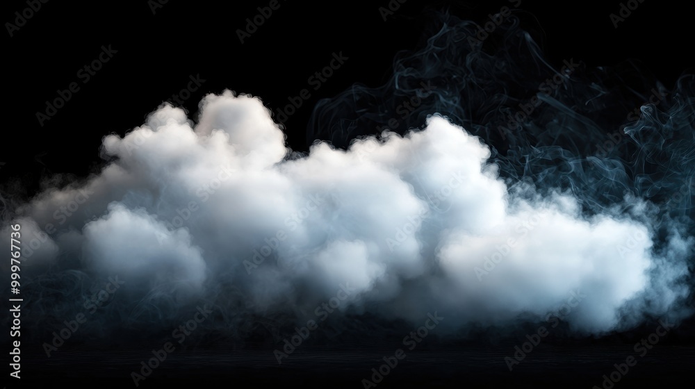 Soft White Clouds on Dark Background Soft White Clouds on Dark Background
