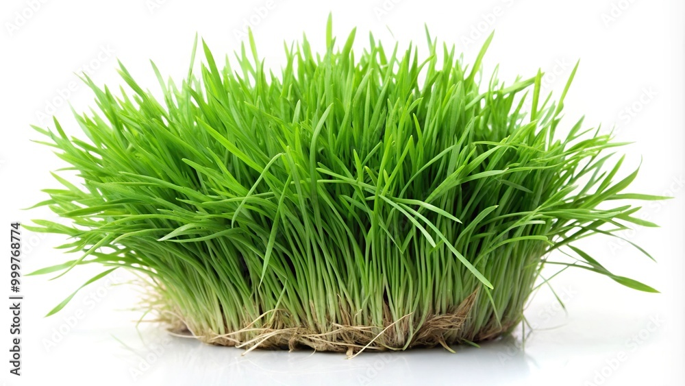 Fototapeta premium grass isolated on white background bundle of green grass in field Extreme Close-Up