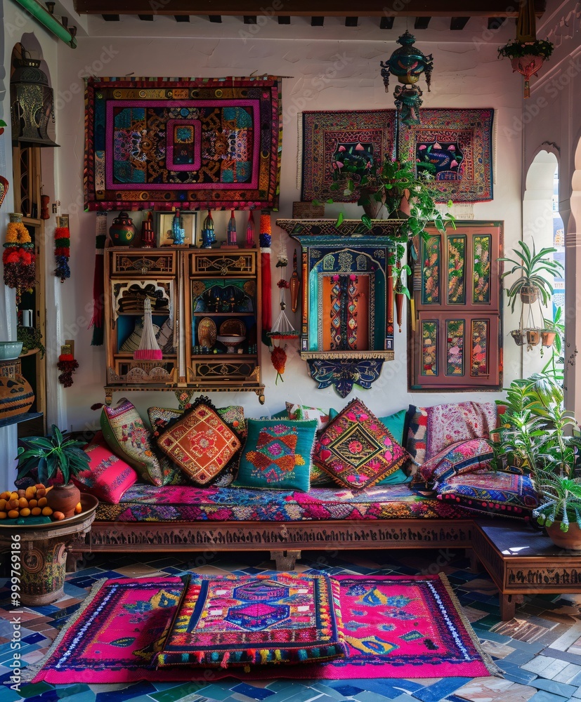 Naklejka premium modern living room boho