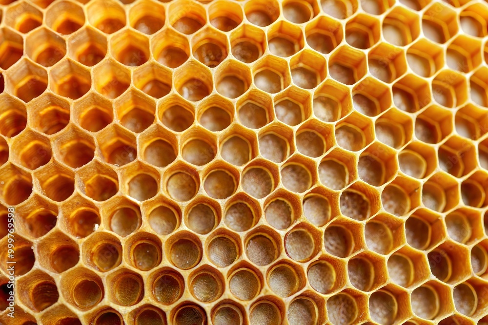 Close-up view of honeycomb hexagonal structure Close-up view of honeycomb hexagonal structure
