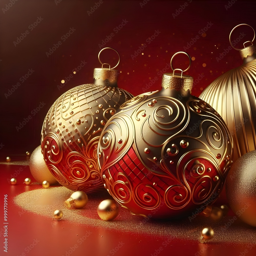 Decorative Christmas Balls with Luxury Patterns  Unique, Creative, and Eye-Catching Festival Celebration Design