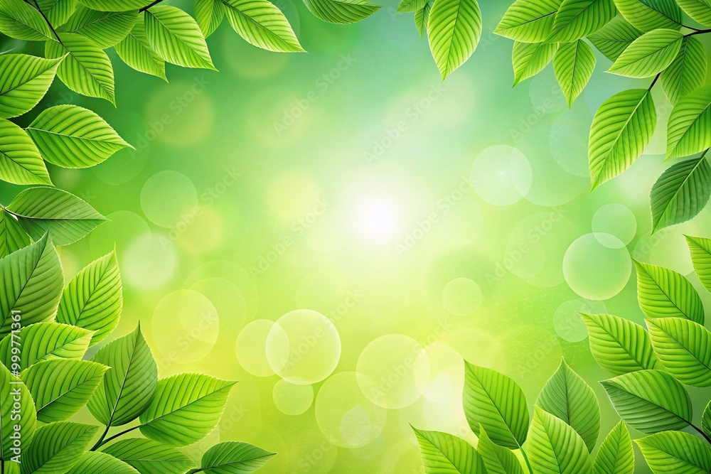 Green background with leaves and copy space aerial view Green background with leaves and copy space aerial view