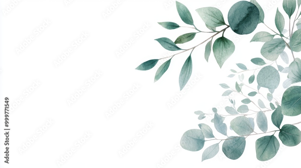 Tropical Elegance, A watercolor banner featuring vibrant tropical leaves and branches, set against a pristine white background, emphasizing minimalist beauty and open space. Tropical Elegance, A watercolor banner featuring vibrant tropical leaves and branches, set against a pristine white background, emphasizing minimalist beauty and open space.