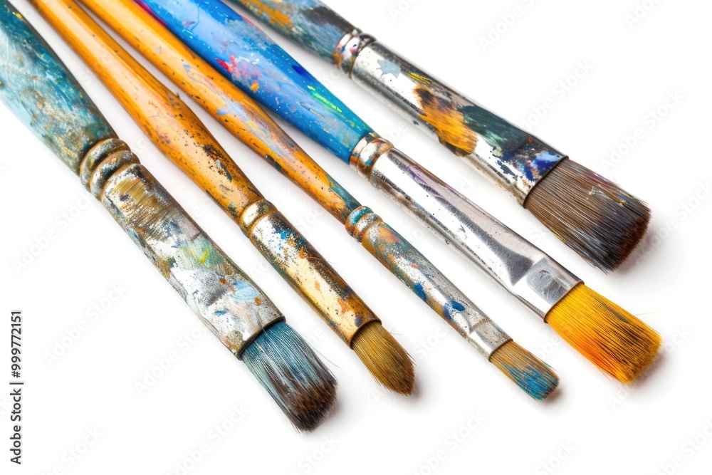 Obraz premium A collection of paint brushes arranged side by side