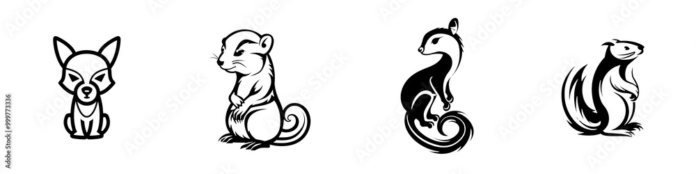 Stylized abstract seahorse designs isolated on white background. Stylized abstract seahorse designs isolated on white background.