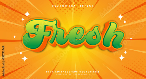 Fresh Green editable text effect Template suitable for fresh food Theme