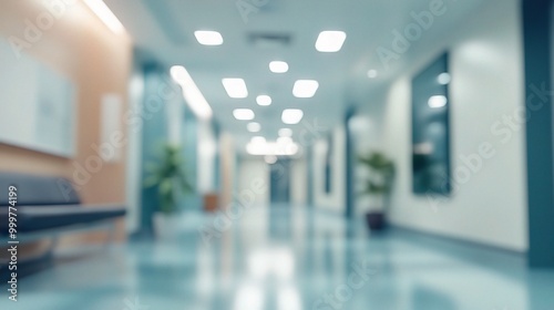 Blurred Modern Corridor in a Spacious Interior