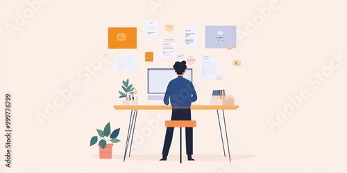 A person working at a desk ...