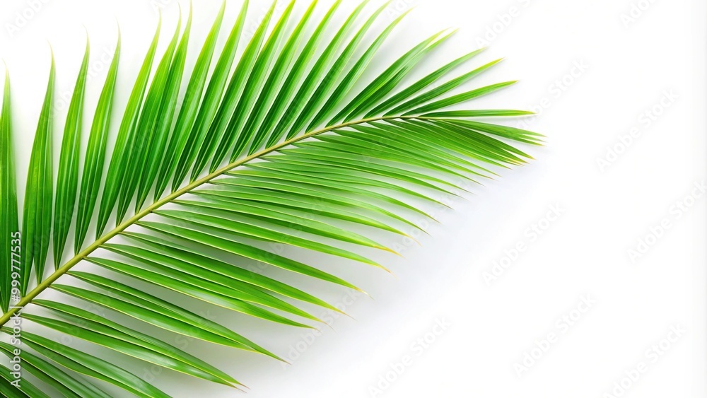 Green nature Palm leaf and Coconut leaves on white background isolated with clipping path for easy editing Green nature Palm leaf and Coconut leaves on white background isolated with clipping path for easy editing