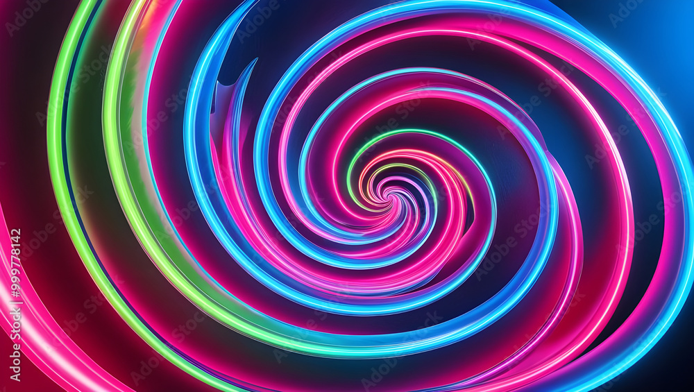 Abstract background with colorful glowing lines in the shape of spiral vortex, light effect and energy flow motion on black backdrop AI Generative Abstract background with colorful glowing lines in the shape of spiral vortex, light effect and energy flow motion on black backdrop AI Generative