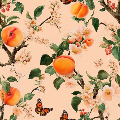 A vibrant floral pattern fe...