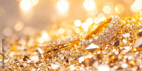 A close-up of sparkling gol...