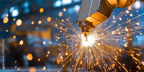 A close-up of a welding noz...